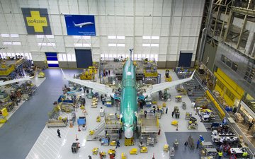 Boeing 737 MAX na linha de montagem - Divulgação
