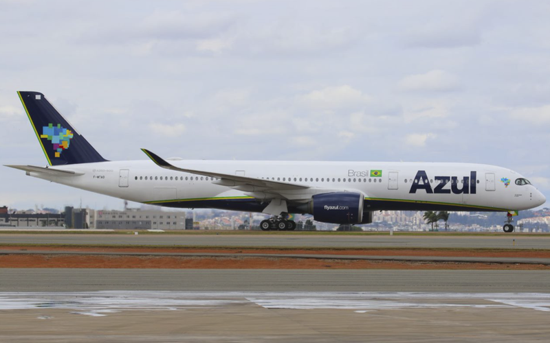 Airbus A350-900 operado pela Azul terá dados analisados pelo nova plataforma de gestão de combustível - Divulgação