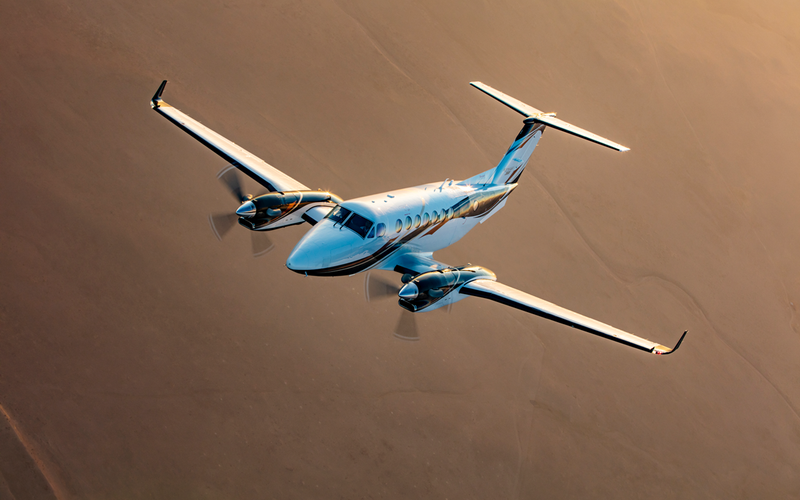 Uma das aeronaves que serão expostas no evento e fará voos de demonstração é o Beechcraft King Air 360 - Textron Aviation