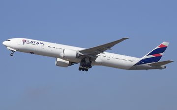 Boeing 777-300ER é o maior avião da frota da Latam, 'Triplo Sete' pode transportar 410 passageiros em duas classes - Luís Neves
