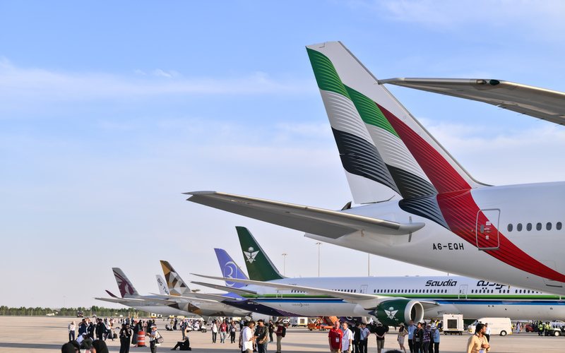 Pátio do aeroporto Al Maktoum durante edição do Dubai Airshow - Divulgação