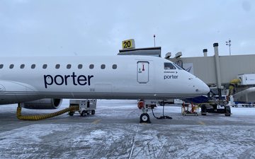 Embraer 195-E2 da Porter Airlines se prepara para seu primeiro voo comercial - Divulgação