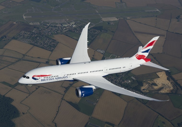 Boeing 787 da British Airways em voo