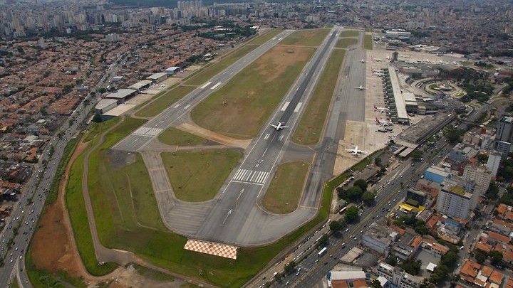 Vista aérea do aeroporto de Congonhas