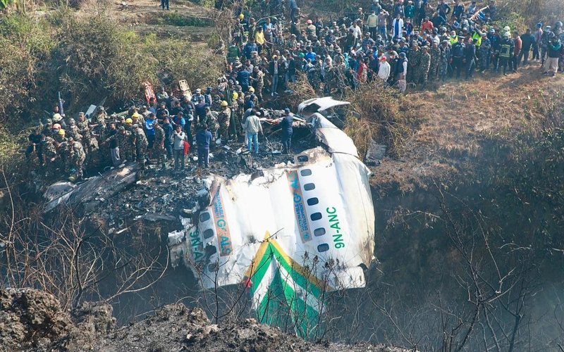 Aeronave matrícula 9N-ANC que se acidentou em Pokhara