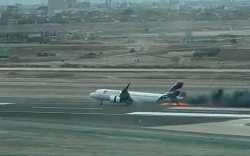 Colisão no aeroporto de Lima deixou dois mortos e 36 feridos - Reprodução/Redes Sociais