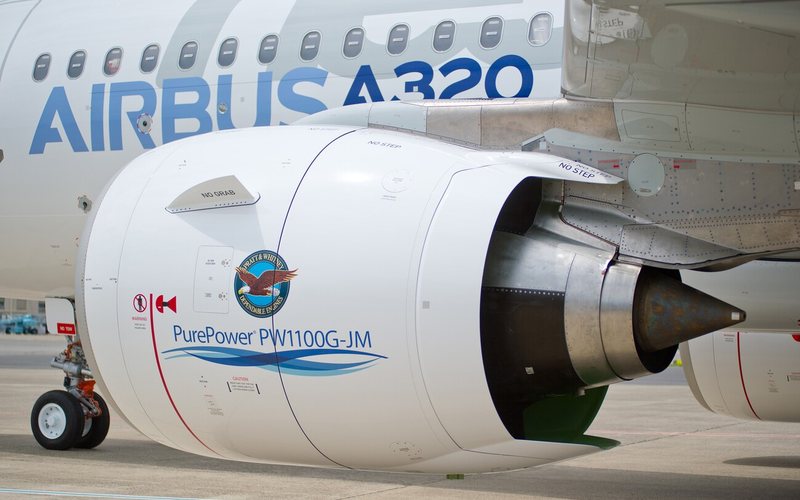 Motor PW1100 é uma das duas opções oferecidas para equipar o A320neo - Airbus