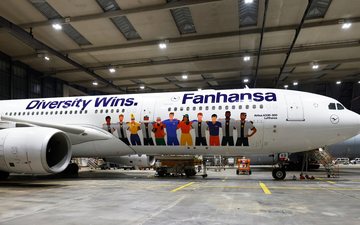 Aeronave transportou a Seleção da Alemanha em um voo regular - Lufthansa/Divulgação