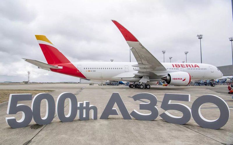 Aeronave foi entregue à Iberia em cerimônia organizada pelo fabricante - Airbus/Divulgação