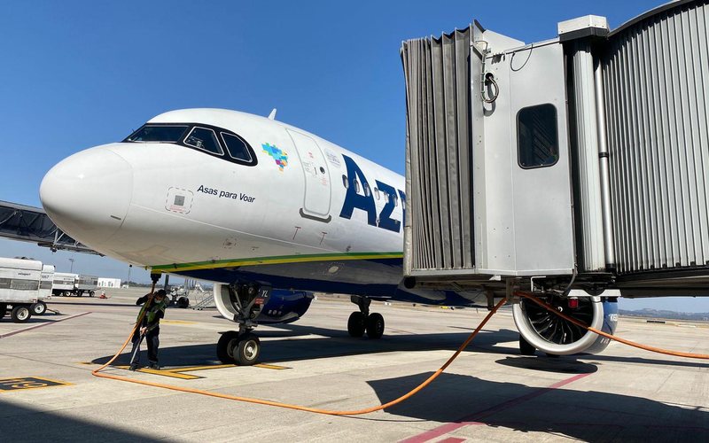 A320neo no aeroporto de Confins, um dos primeiros a adotar a iniciativa - Divulgação