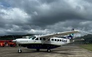 Cessna 208 Grand Caravan recebeu o tradicional batismo no aeroporto de Manhuaçu - Divulgação