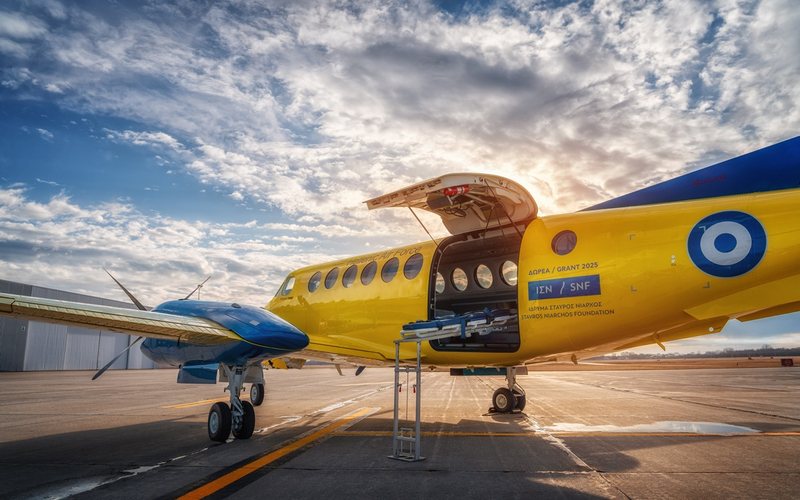 Nova ambulância aérea se junta à frota grega com equipamentos médicos avançados e operação a partir da Base Aérea de Elefsis - J. Alan Paul Photography via Textron Aviation