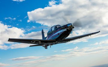 O Beechcraft T-6 Texan II é um treinador turboélice avançado, amplamente utilizado para formação de pilotos militares em várias nações - Textron Aviation/Divulgação