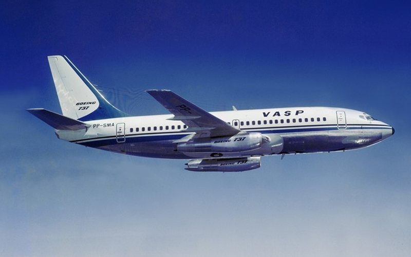 O uso do breguinha (Boeing 737-200), foi marcado pelas asas da Vasp - Divulgação