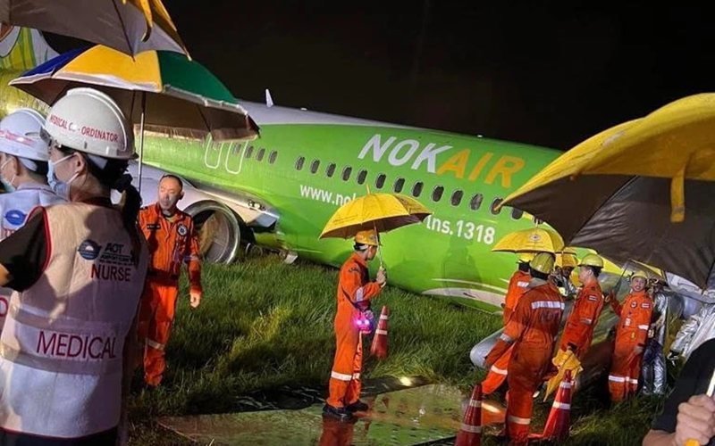 El avión acaba de completar un vuelo desde Bangkok, la capital tailandesa.  No se reportaron heridos - Reproducción/Redes Sociales