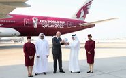 A Qatar Airways foi uma das patrocinadoras oficiais da Copa do Mundo da Fifa 2022 - Qatar Airways