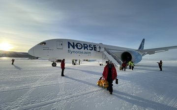 A aeronave decolou da capital da Noruega, Oslo, e fez uma escala na África do Sul - Norwegian Polar Institute