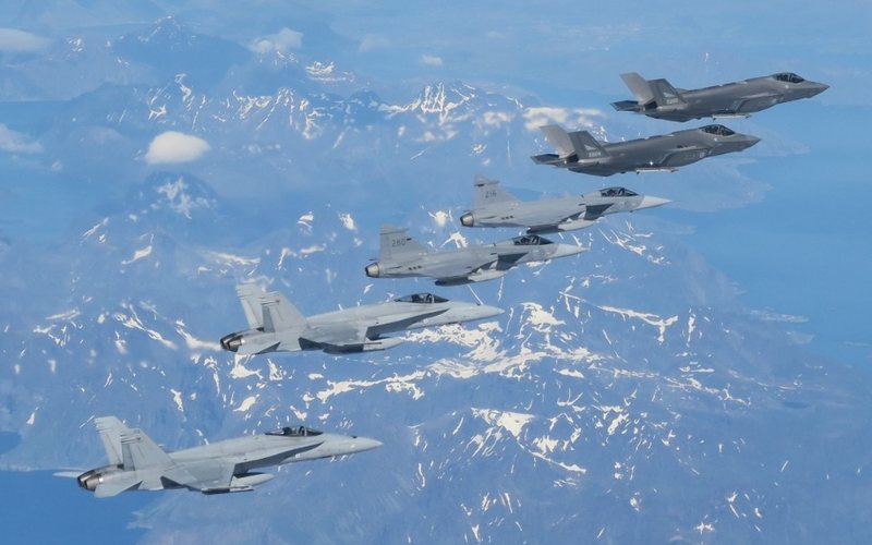 El entrenamiento aéreo proporcionó el vuelo de diferentes modelos de aviones - OTAN