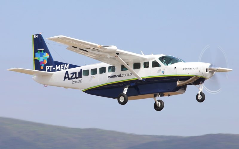 Os voos serão realizados pelo Cessna Gran Caravan 208 da Azul Conecta, para nove passageiros - Azul Linhas Aéreas/Divulgação