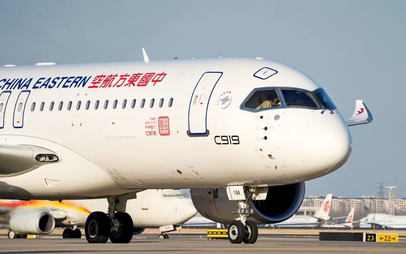 O Comac C919 tem como principais concorrentes o Airbus A320neo e o Boeing 737 MAX - Divulgação