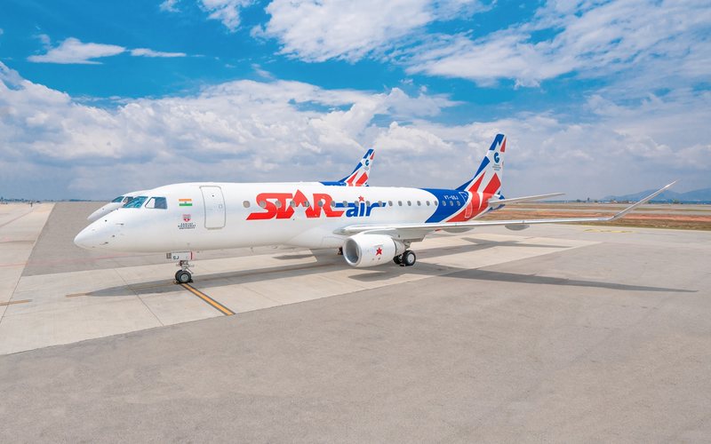 A Star Air é a primeira a oferecer assentos na classe executiva em rotas regionais na Índia - Embraer/Divulgação