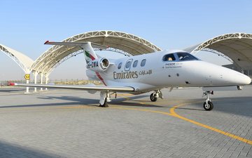 Um Embraer Phenom 100, para até quatro passageiros, fará o serviço regional - Emirates/Divulgação