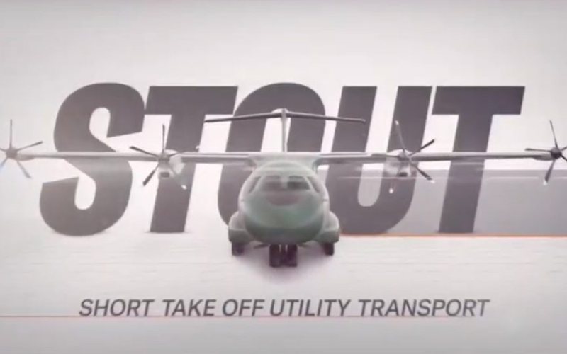STOUT foi apresentado pela FAB e Embraer no final de 2020 e previa um turboélice híbrido - Reprodução