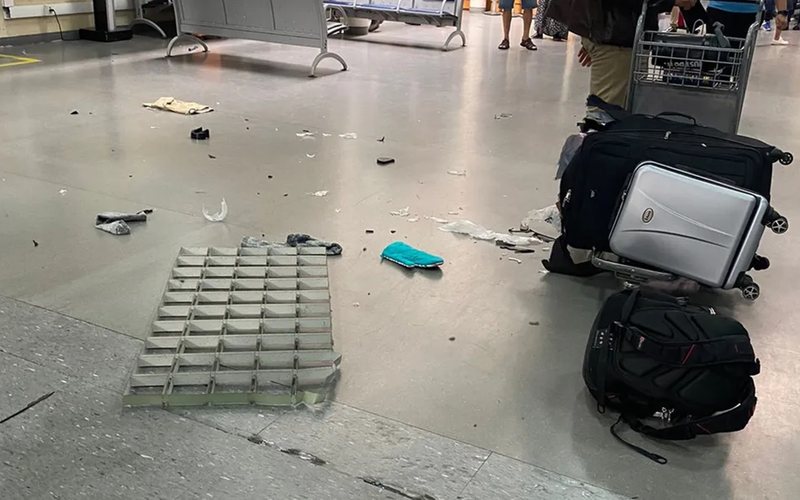 Ocorrência no Terminal 1 provocou apenas danos materiais - Reprodução/Redes Sociais
