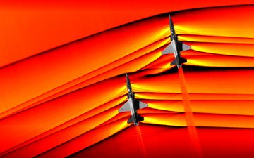 Imagem NASA fotografa ondas de choque supersônicas em aviões