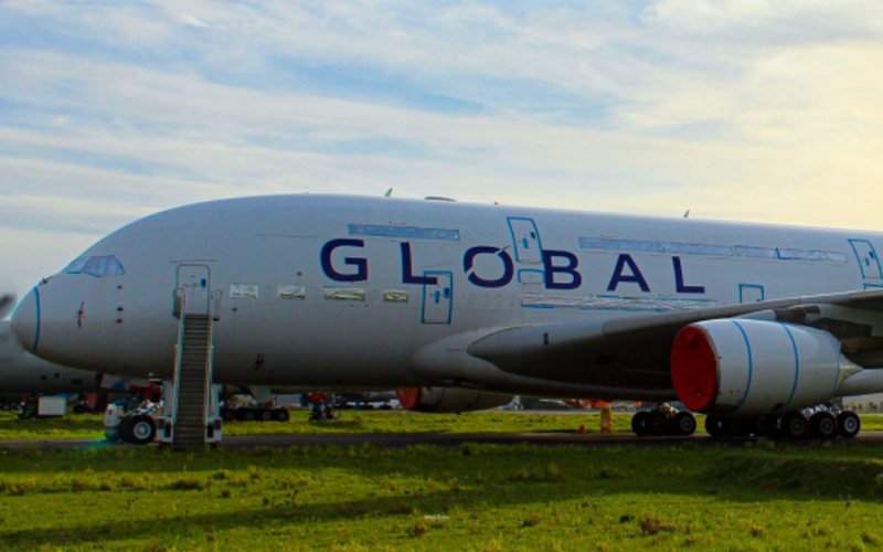 A Global Airlines irá operar com quatro Airbus A380-800 com voos de Londres para os EUA - Divulgação.