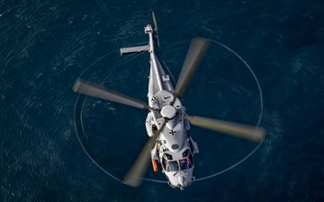 Estudo contratado pela Nahema busca estabelecer diretrizes para a modernização do NH90, com foco em conectividade, combate colaborativo e integração entre aeronaves tripuladas e não tripuladas - Leonardo