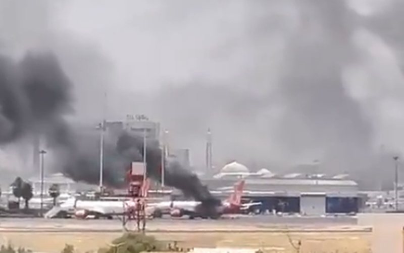 Paramilitares tomaram o controle do aeroporto internacional de Cartum, capital do país - Reprodução/Redes Sociais