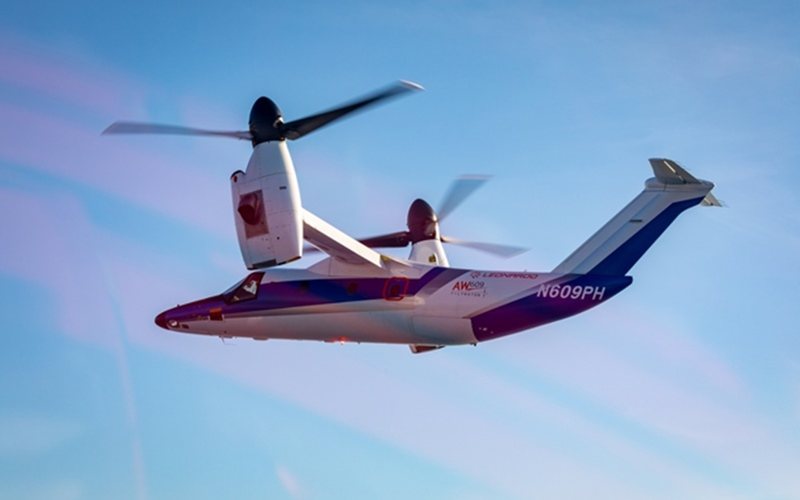 O programa do AW609 registrou quase 1.900 horas de voo nos EUA e na Itália - Leonardo/Divulgação
