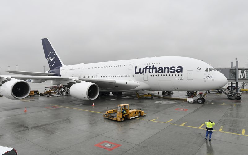 A380 no aeroporto de Munique, segunda principal base da Lufthansa - Divulgação