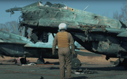 Produção mostra parte dos caças da Ucrânia destruídos após ataque aéreo russo - Reprodução YouTube