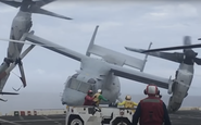 Aeronaves MV-22 Osprey desempenham um grande papel logístico no meio aeronaval - Reprodução YouTube
