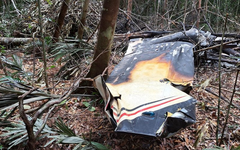 O avião com uma carga de drogas foi derrubado e dois ocupantes morreram - Força Aérea Brasileira