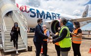 Pablo Garcia gerente de vendas da JetSmart e Marcius Moreno gerente executivo da CCR Aeroportos. - CCR Aeroportos