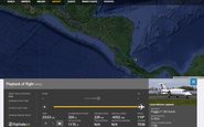 A aeronave decolou de Palenque, no México com destino à cidade de Limón, na Costa Rica - Flightradar24/Reprodução