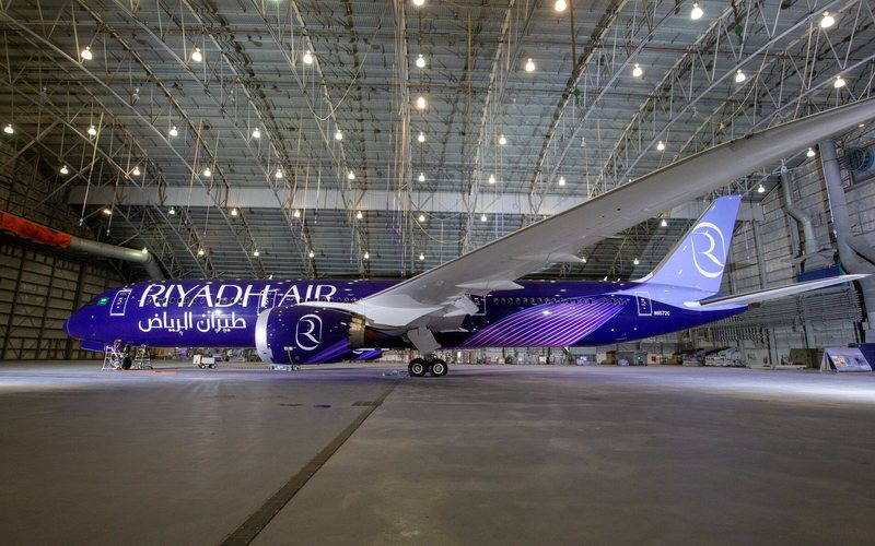 Pintura corporativa da Riyadh Air foi apresentada em junho passado - Divulgação