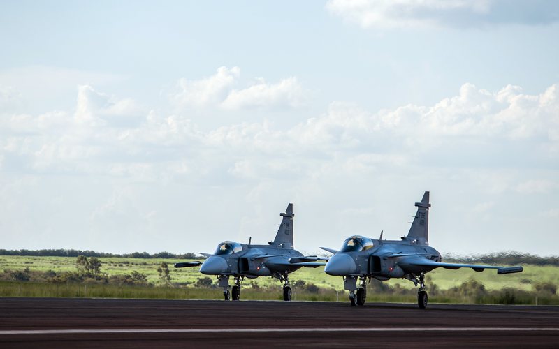 Com a chegada dos novos aviões a frota de caças Gripen E de série sobe para quatro - Divulgação
