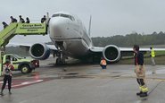 Boeing 737 MMAX 8 sofreu danos substanciais na perna esquerda do trem de pouso principal - Redes Sociais