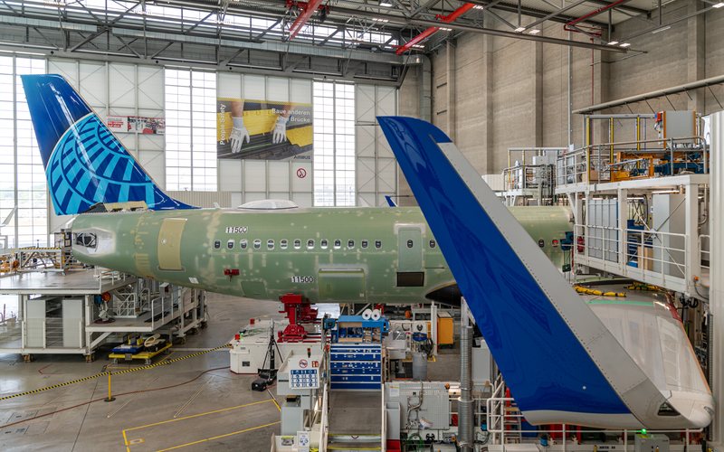 A321neo na linha de montagem em Hamburgo, na Alemanha - Reprodução/United