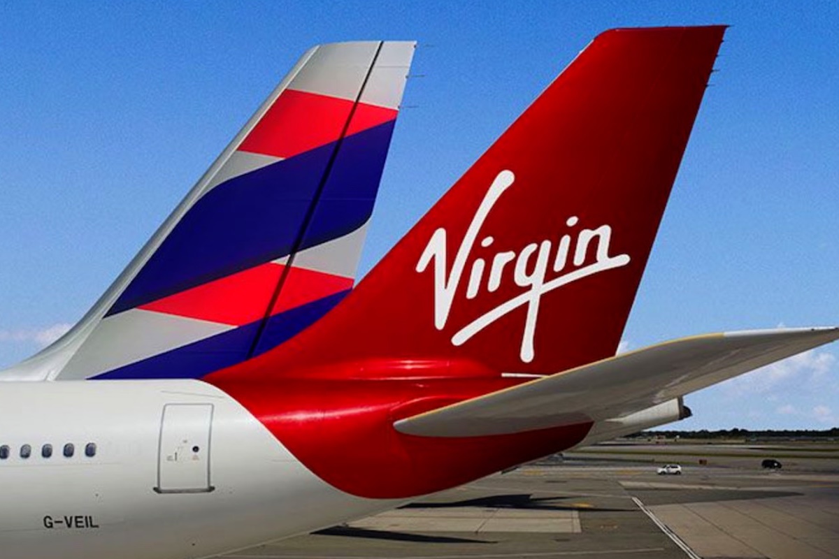 Logos da Latam e da Virgin Atlantic