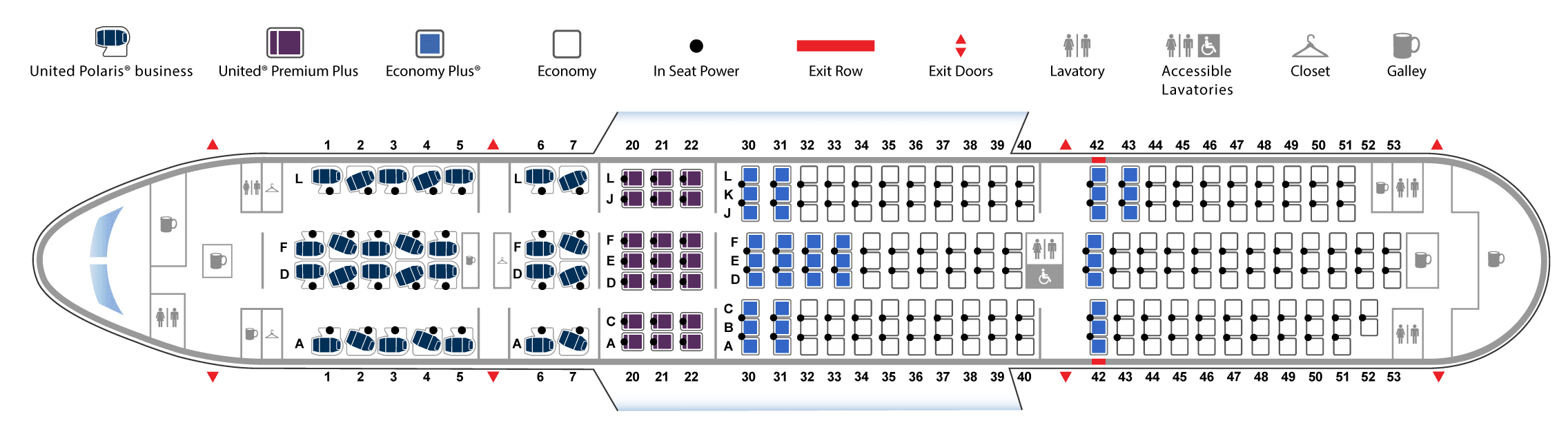 Boeing 787 mapa de assentos United
