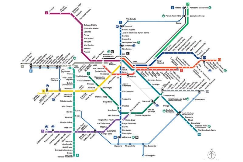 Mapa Rede Metrô São Paulo
