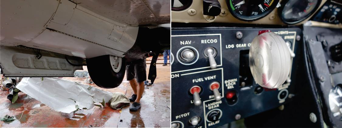 Painel e trem de pouso do PR-SOM