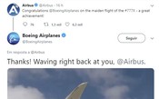 Airbus manda mensagem para a Boeing via twitter
