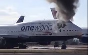 Jumbo da British Airways estacionado na Espanha pega fogo