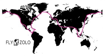 Mapa viagem Zara Rutherford